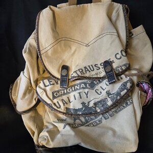 Vintage Levi’s Canvas & Leather Logo Backpack